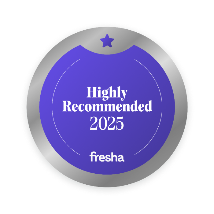 Fresha Highly Recommended 2025 award won by Beauty With Grace