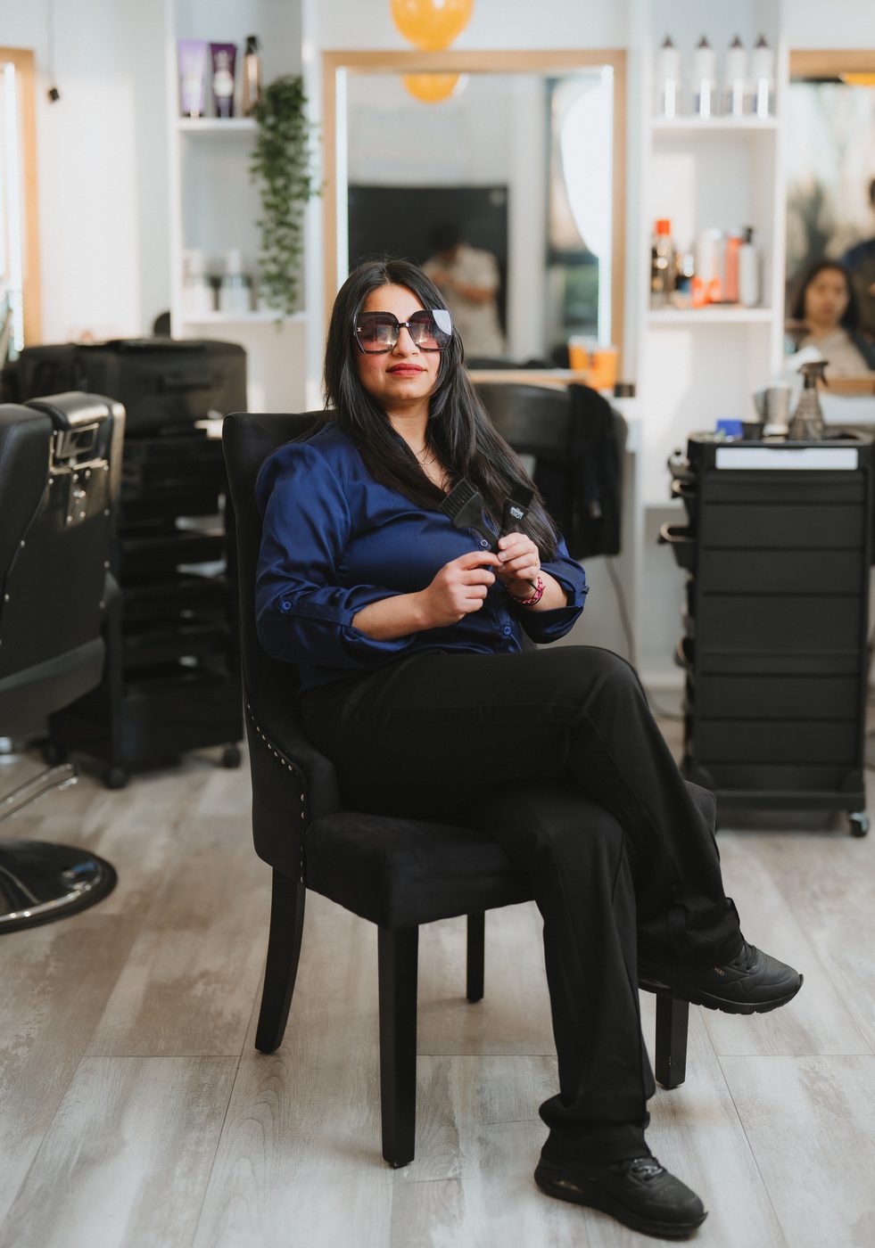 Styling station at the Beauty with Grace hair salon in St Albans, Christchurch
