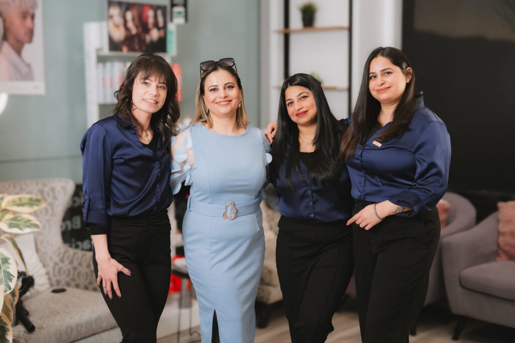 The Beauty with Grace hair and beauty team in the salon, Christchurch